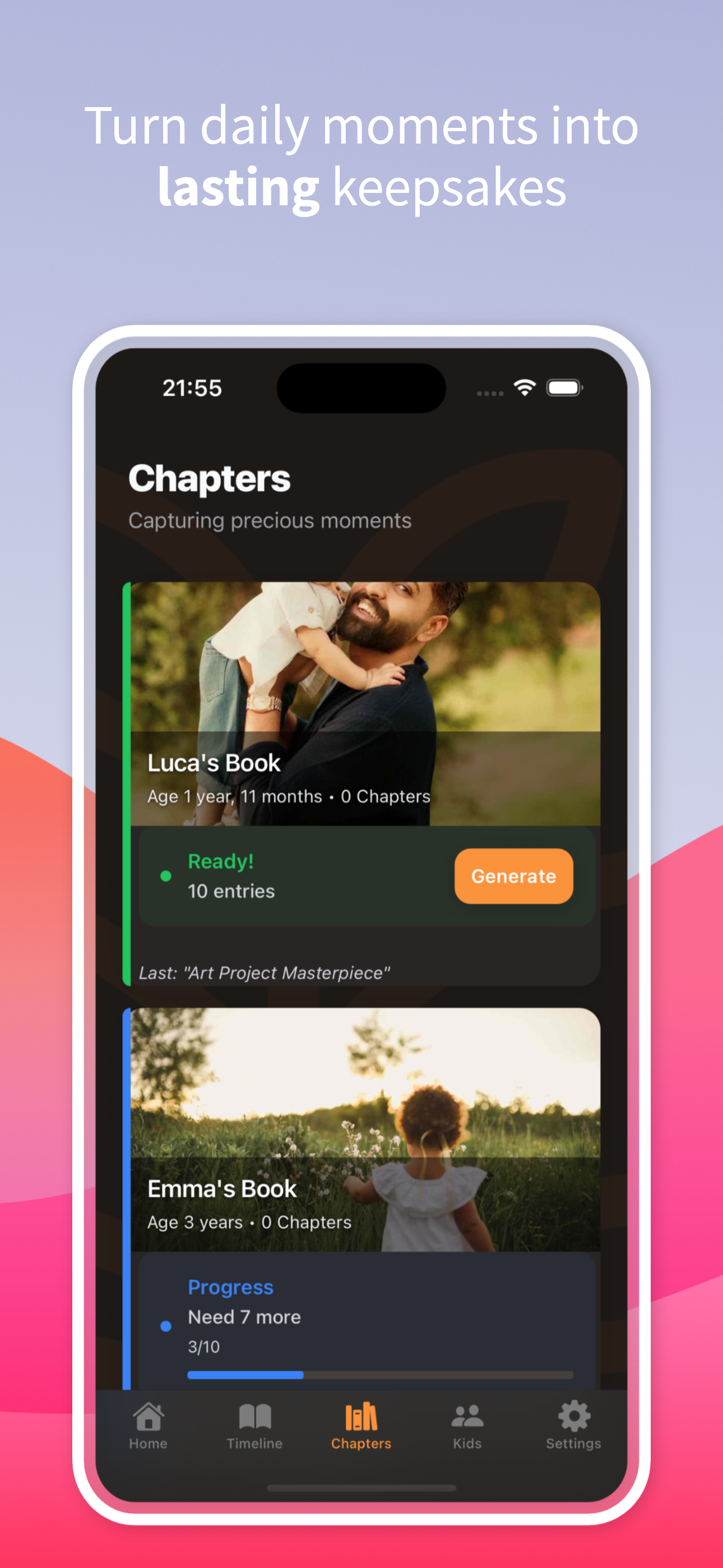 AI-generated chapters view