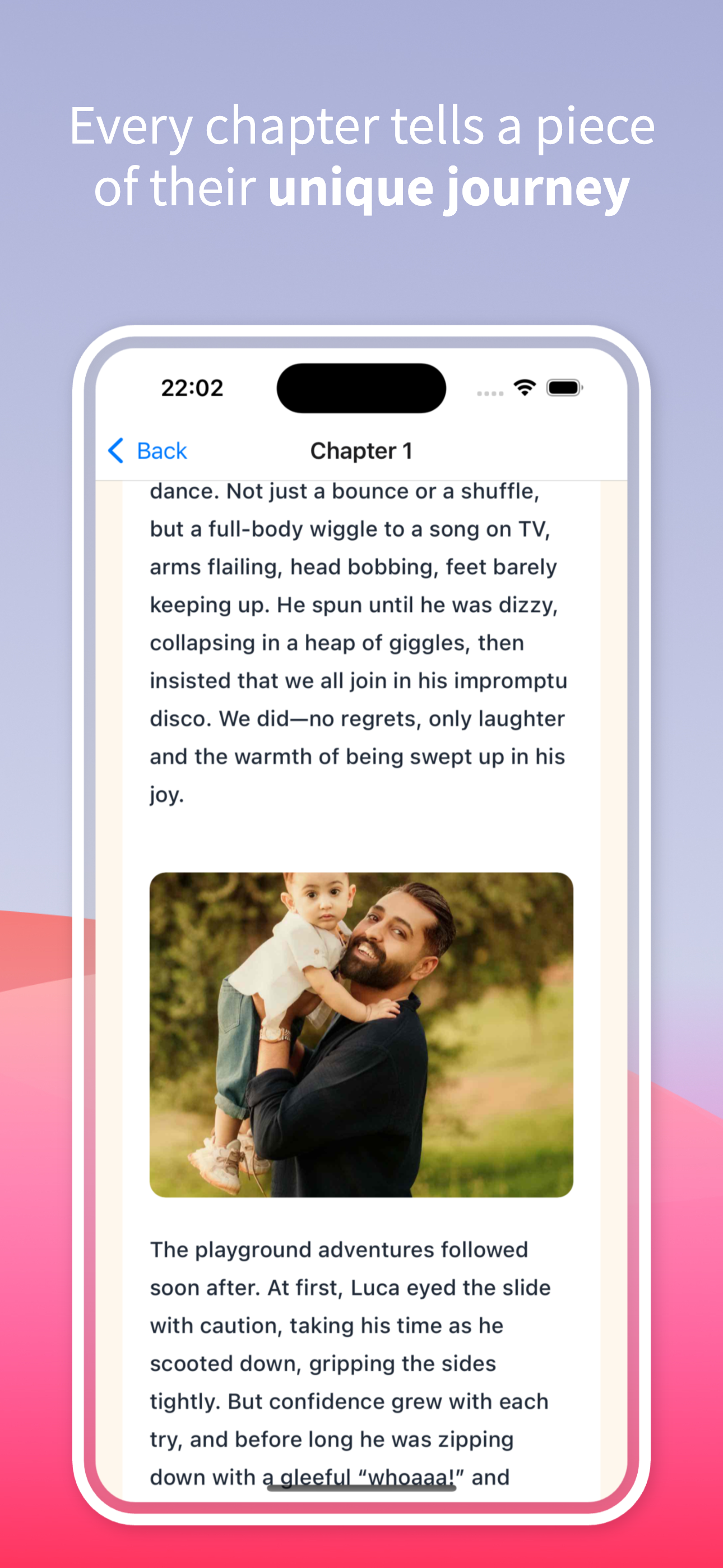 Chapter content with photos